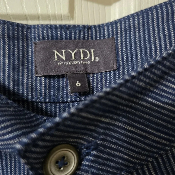 NWOT NYDJ Striped Straight-Leg Linen Blend Trouser Pants w/ Lift/Tuck Technology - Picture 7 of 13